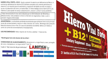 HIERRO VITAL Forte + B12 Antianaemic Supplement (21 Tablets)