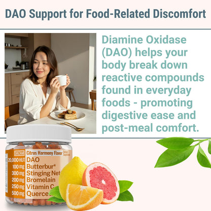SHIZAM DAO Bromelain Enzyme Gummies – with Quercetin, Butterbur & Stinging Nettle Root Extract