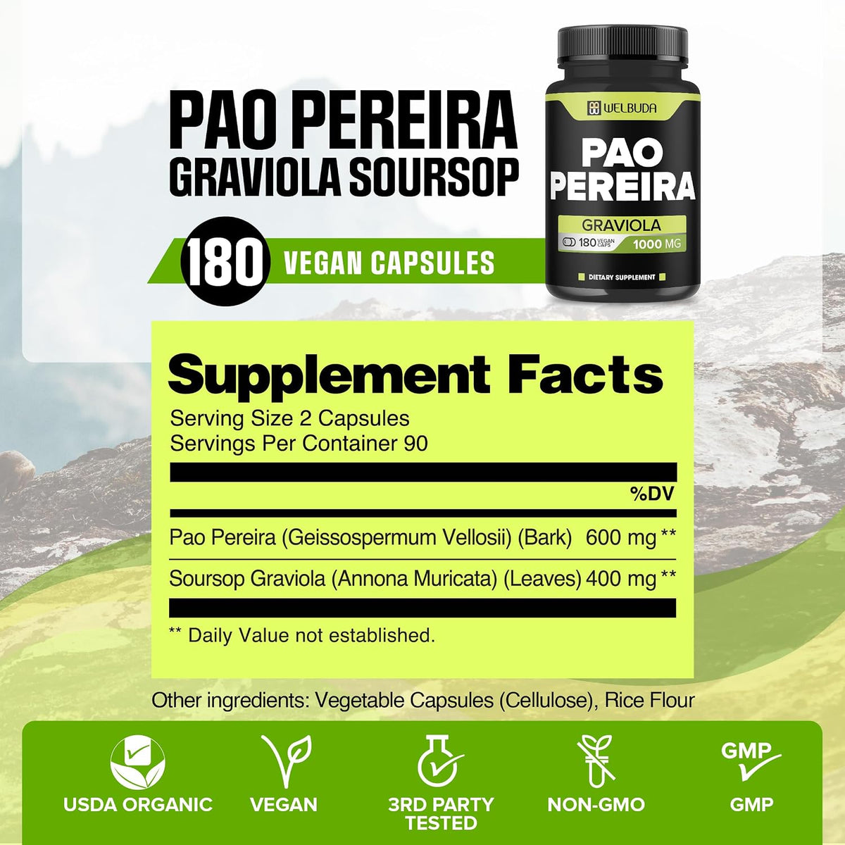 Pao Pereira & Graviola Soursop Food Supplement – 180 Capsules - görsel 2
