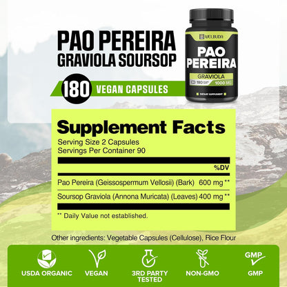 Pao Pereira & Graviola Soursop Food Supplement – 180 Capsules