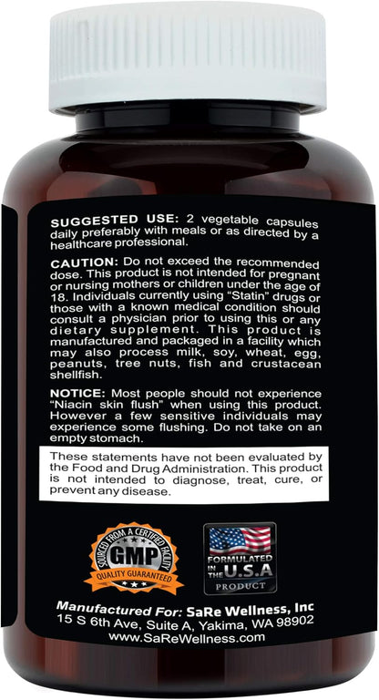 Clinical Daily Cholesterol Care Supplement - Plant Sterols, Guggul, Garlic, Niacin - 120 Capsules