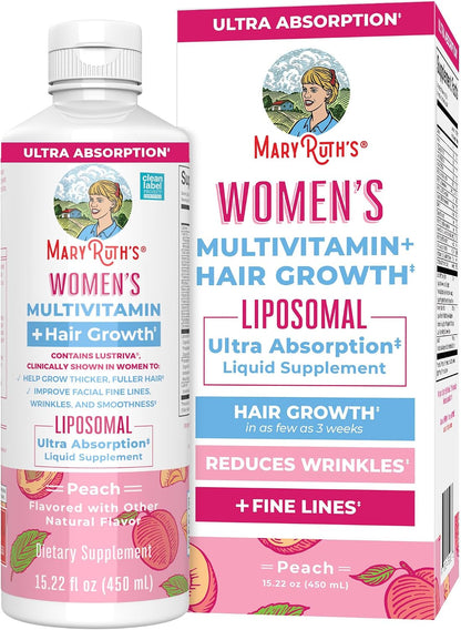MaryRuth's Women's Multivitamin + Lustriva Hair Growth Liposomal | Biotin 10000mcg | Clinically Tested for Thicker, Fuller – Image 1