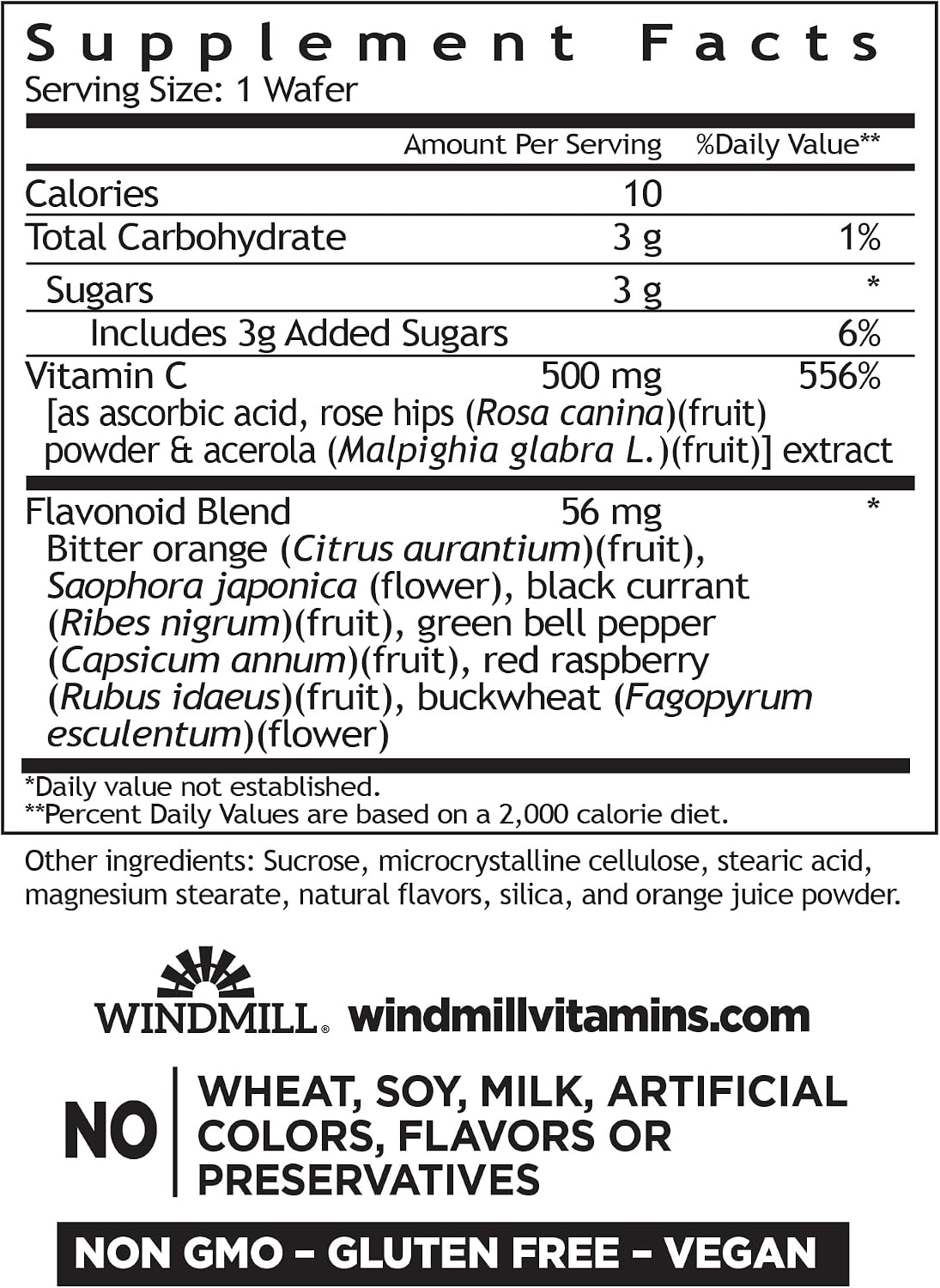 Windmill Vitamin C 500 mg with Rose Hips and Bioflavonoids, Chewable Tablets, 50 Tablets - görsel 2