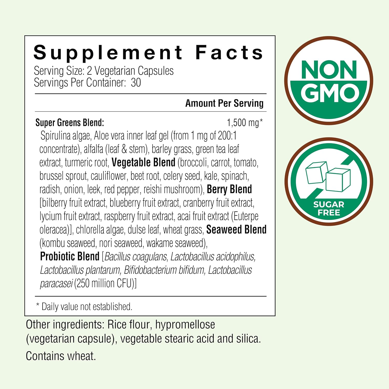 Country Farms Super Greens Vegicaps, 29 Whole Greens Whole Food Supplement with Probiotics, 60 Vegicaps - görsel 2