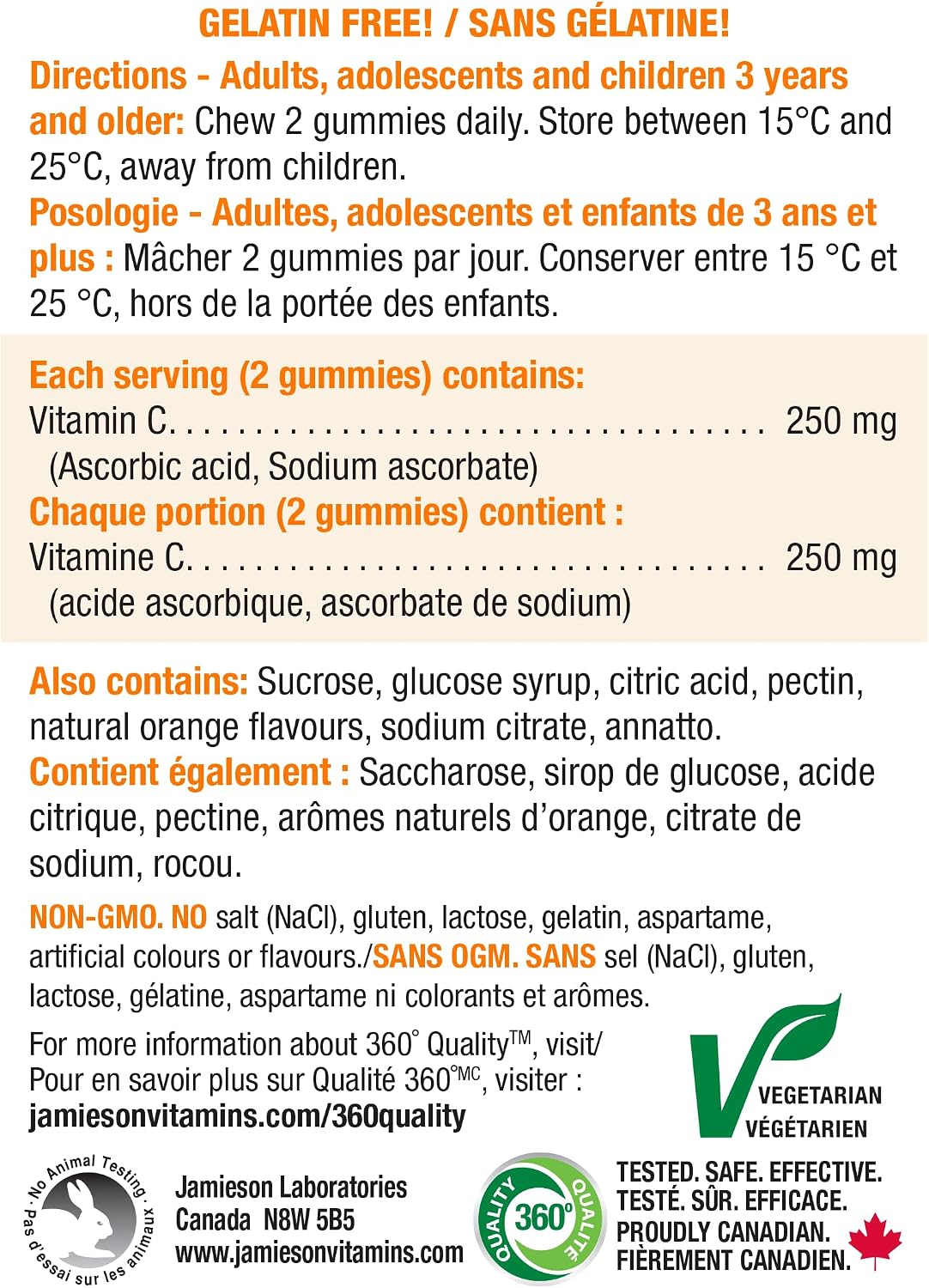 Jamieson C Gummies 250mg Orange 60 Gummies - görsel 5