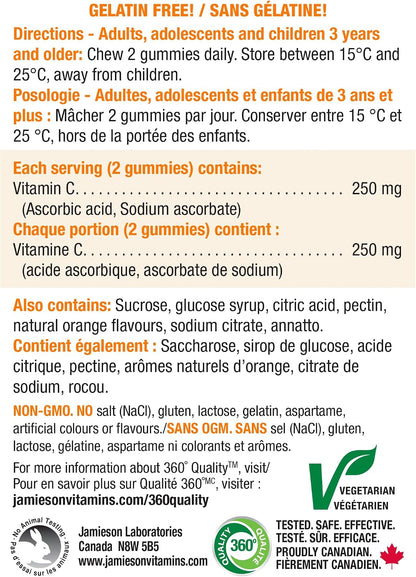 Jamieson C Gummies 250mg Orange 60 Gummies