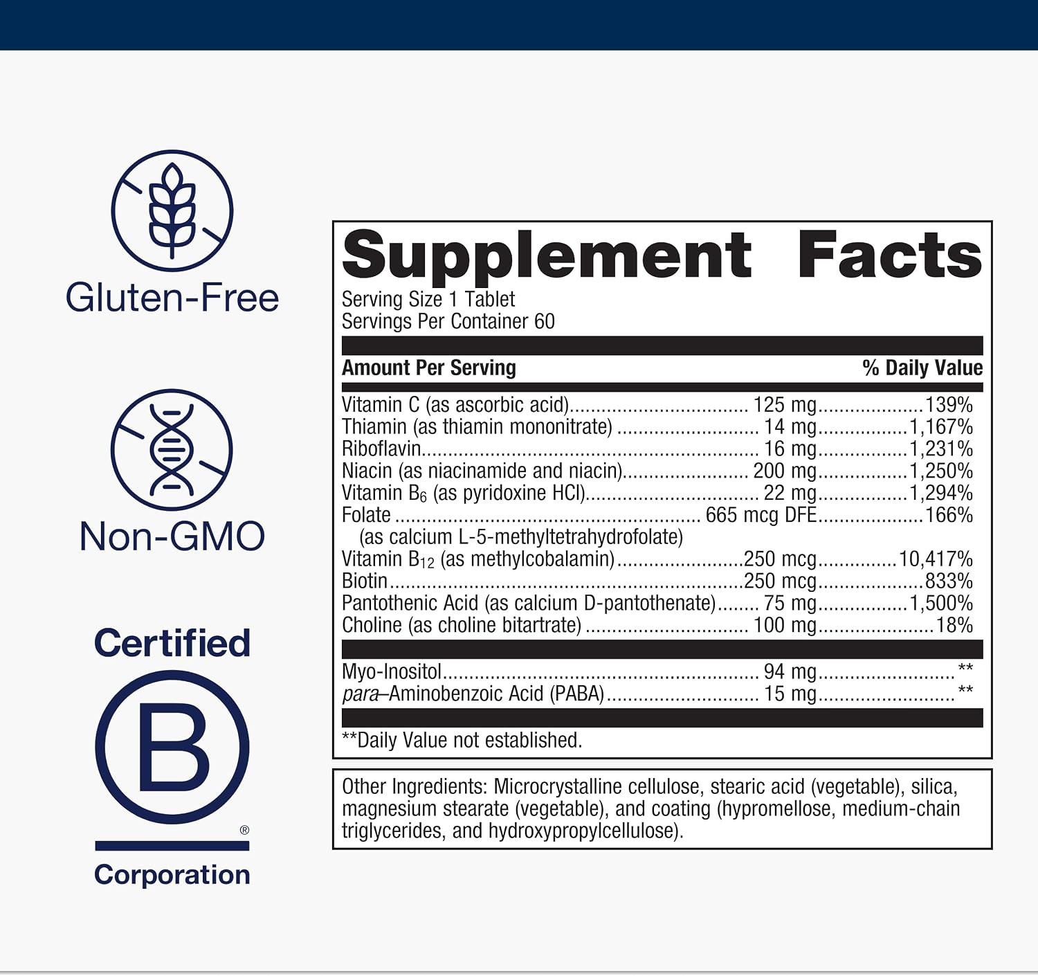 Metagenics Vitamin B-Complex – Active B6 and B12 with Folate, 60 Tablets - görsel 4