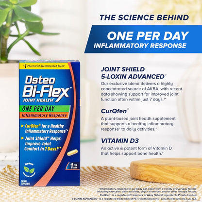 Osteo Bi-Flex One Per Day Inflammatory Response – CurQfen Plant-Based Supplement, 30 Capsules