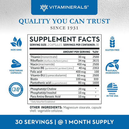 Vitaminerals 119 Neurotex - Nervous System Support & Stress Relief - 60 Vegan Capsules