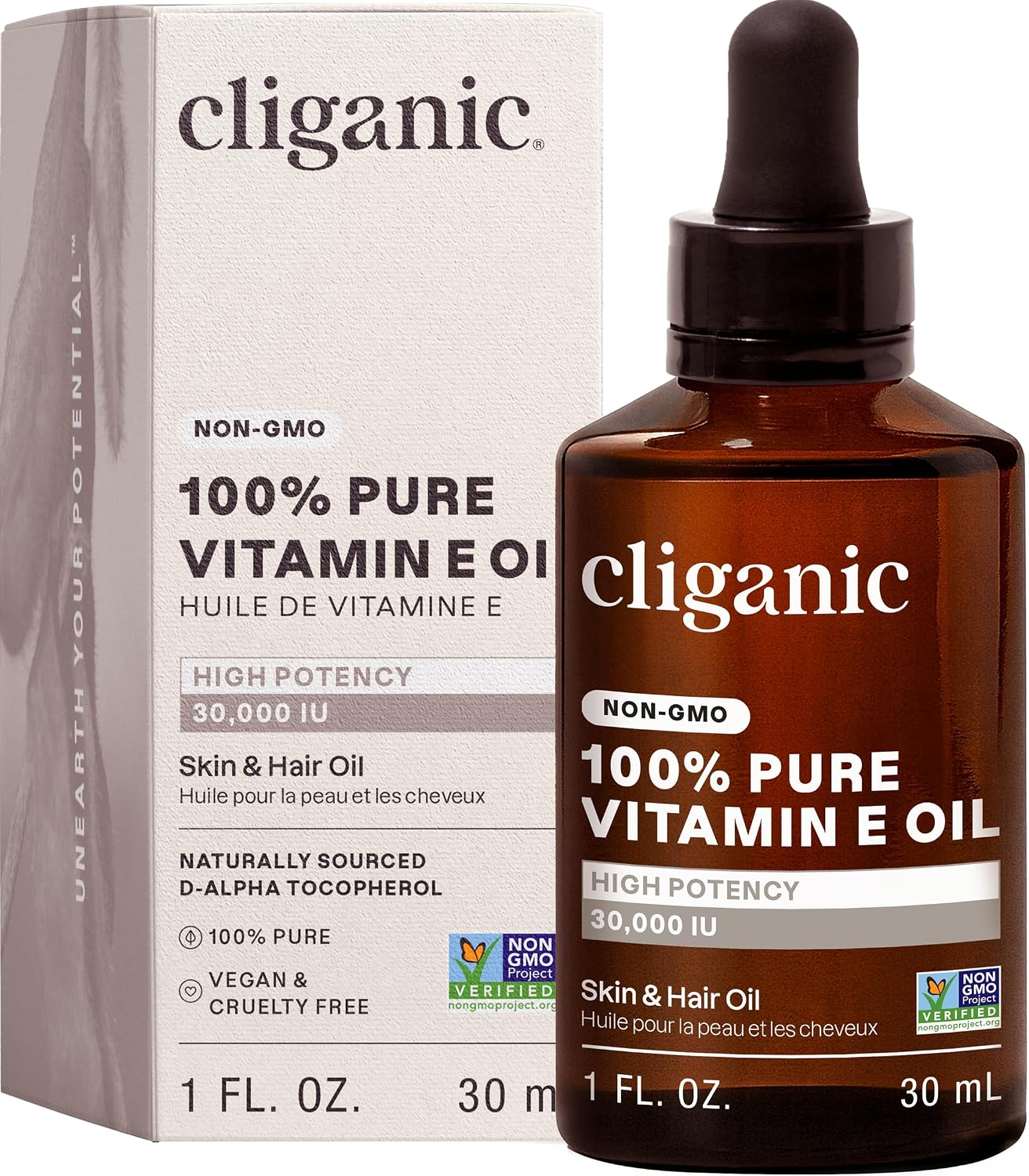 Cliganic Pure Vitamin E Oil for Skin, Scars, Hair & Face - 240,000 IU (240 ml) - görsel 5