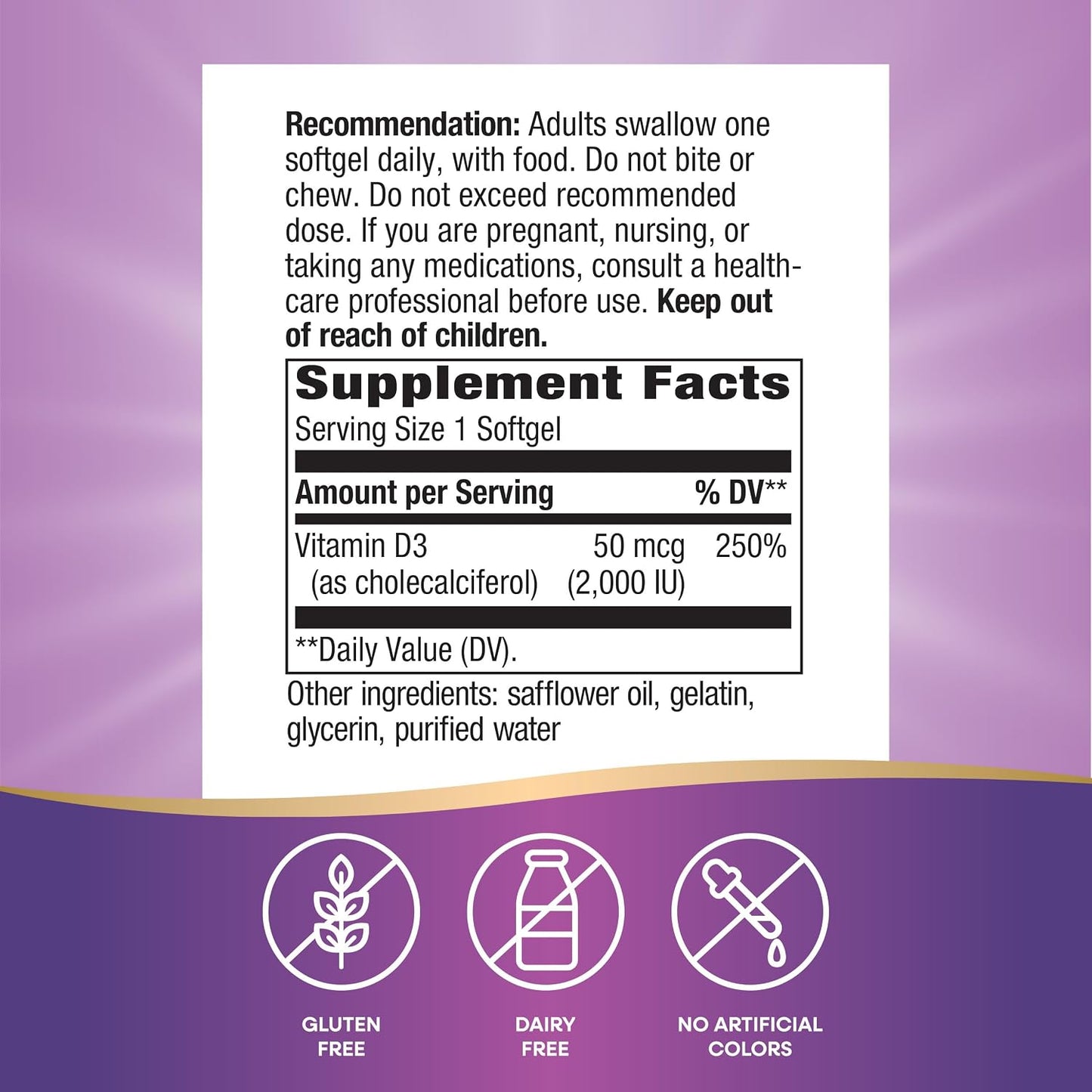 Nature's Way Vitamin D3 2000 IU – 120 Softgels - görsel 5