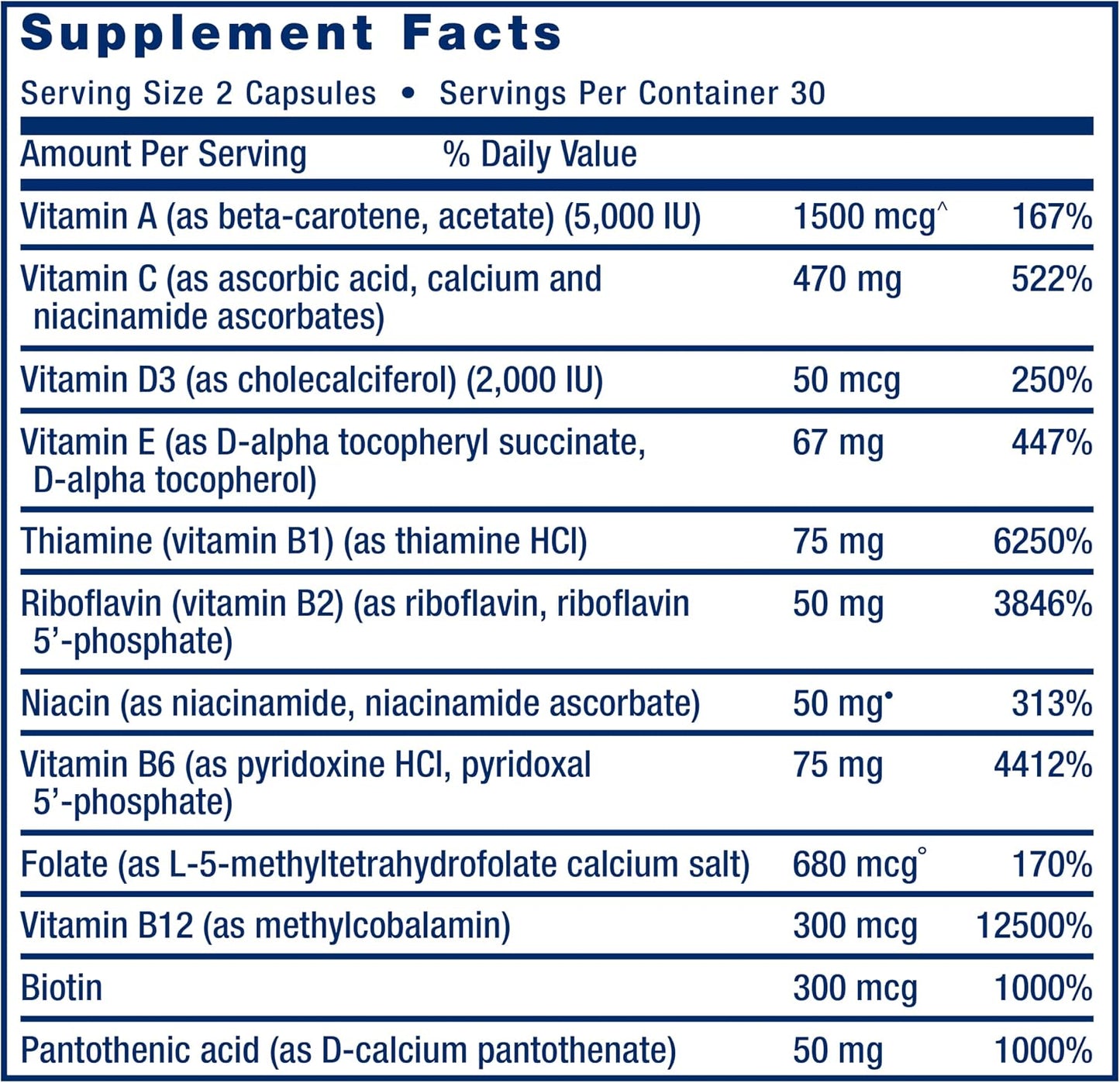 Life Extension Two-Per-Day Multivitamin - for Heart, Brain, Blood Vessel & Cellular Health - Gluten-Free – Non-GMO – 60 Capsules - görsel 6