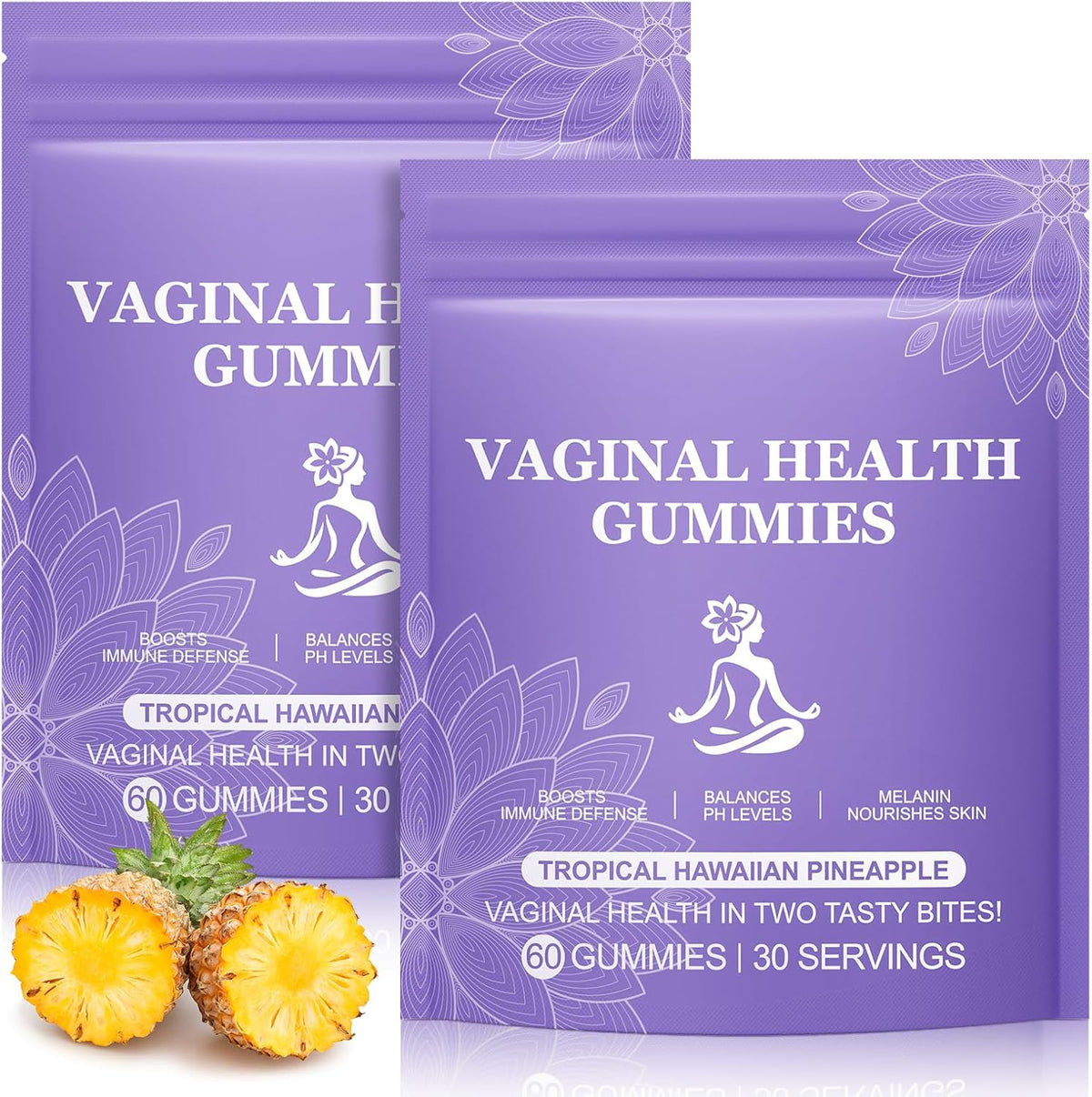 Pineapple Gummies for Women's pH Balance – 120 Count – Vegan & Low Sugar - görsel 1
