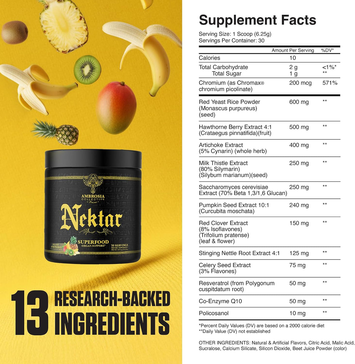 Ambrosia Nektar Superfood Organ & Cycle Support Powder - Fruit Symphony (30 Servings) - görsel 4