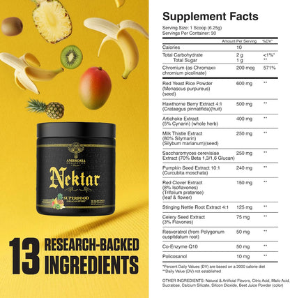Ambrosia Nektar Superfood Organ & Cycle Support Powder - Fruit Symphony (30 Servings)
