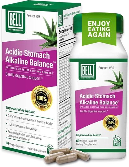 Bell Acidic Stomach Alkaline Balance Lifestyle Products – Helps Maintain Healthy pH Levels – 60 Capsules