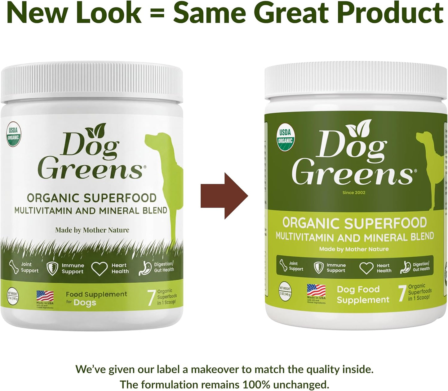 Dog Greens Superfood Supplement for Dogs (12 oz / 340 g) – Organic Human-Grade Ingredients - görsel 2