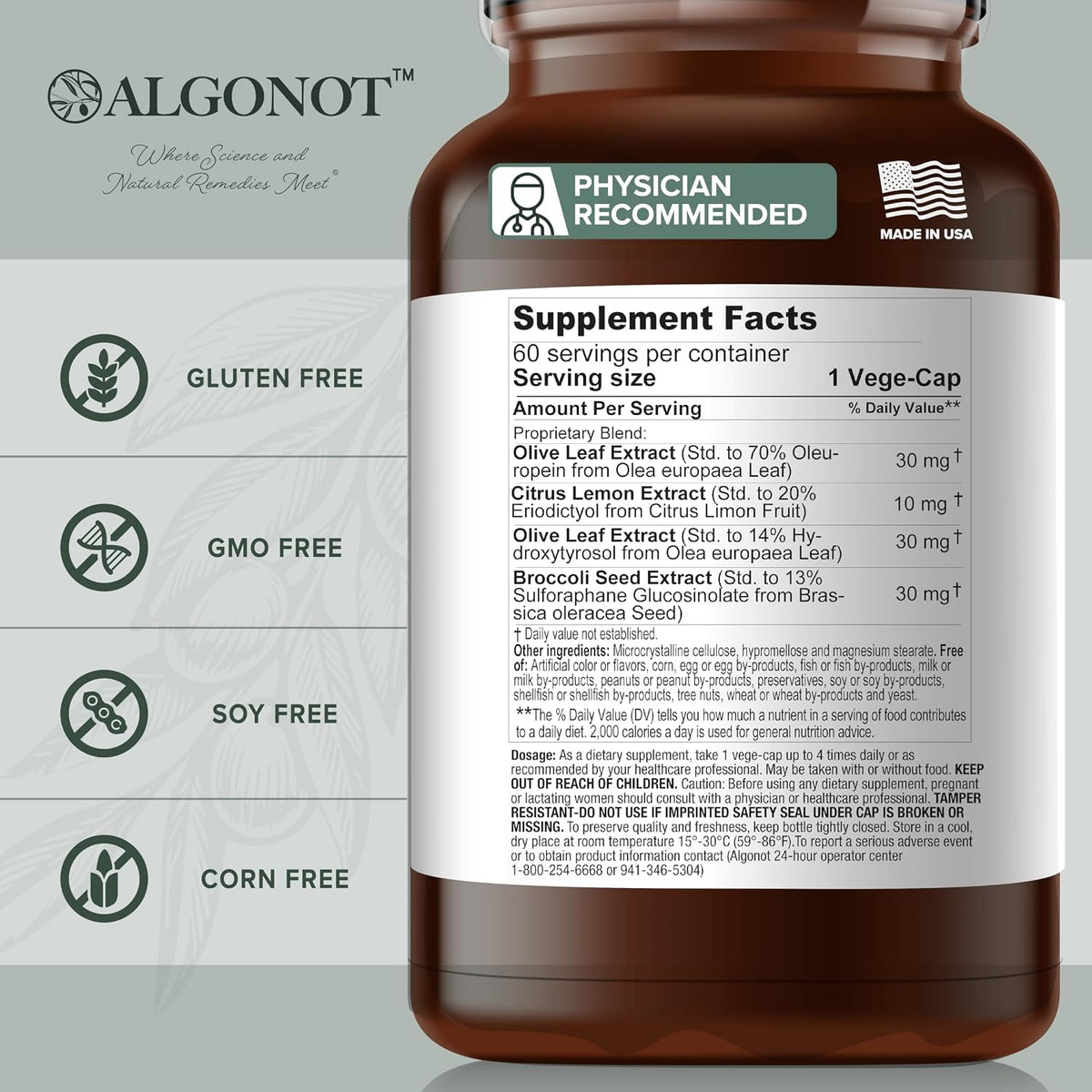 Algonot ViralProtek® Vegan Food Supplement 60 Capsules, Immune Support - görsel 2