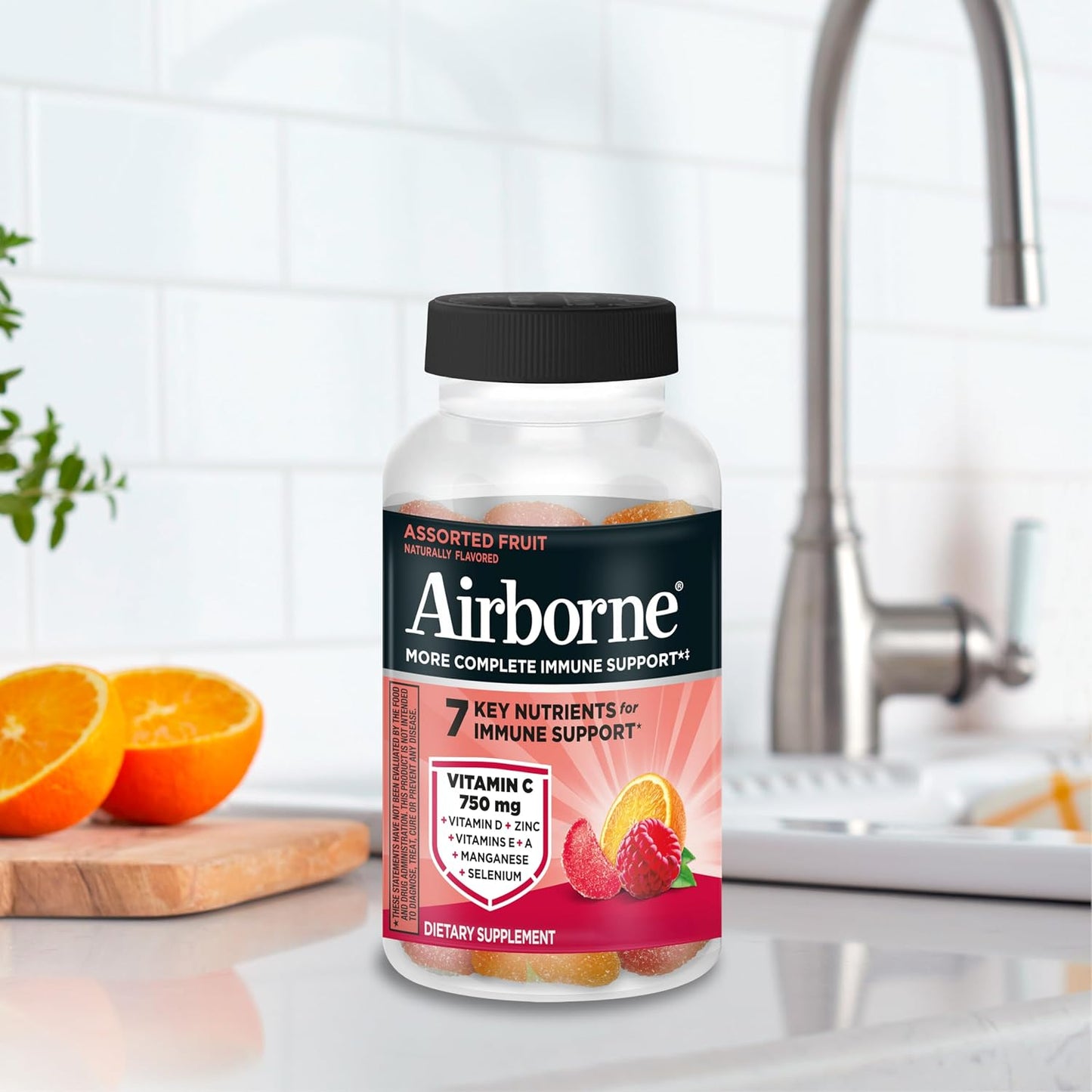 Airborne Vitamin C Gummies, 1000mg per Serving, Assorted Fruit Flavours (21 Gummies) - görsel 10