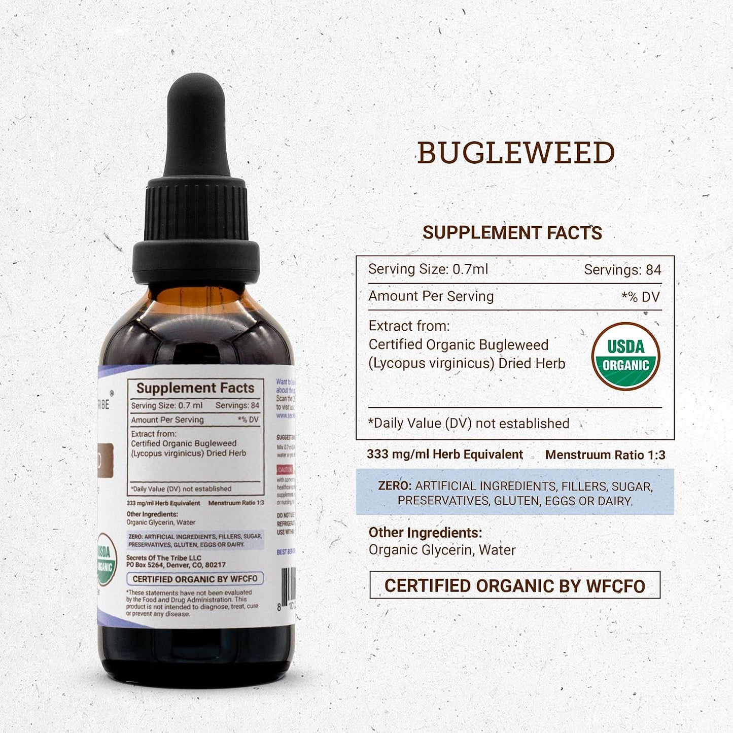 Bugleweed USDA Organic | Alcohol-FREE Extract, High-Potency Herbal Drops | Made from 100% Certified Organic Bugleweed (Ze Lan, Lycopus Virginicus) Dried Herb 2 oz (59 ml) - görsel 4