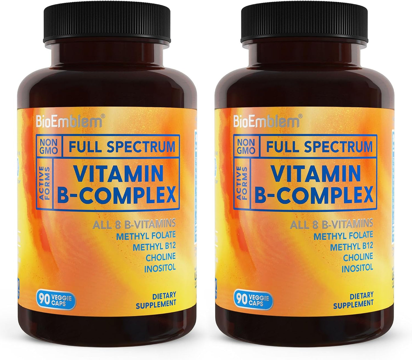 BioEmblem B Complex Vitamins | Complete B-Vitamin Formula with Active Methylated Forms | Supports Energy, Mental Clarity & Immune Health | Non-GMO, Vegan, Soya-Free, Gluten-free | 270 Capsules - görsel 8