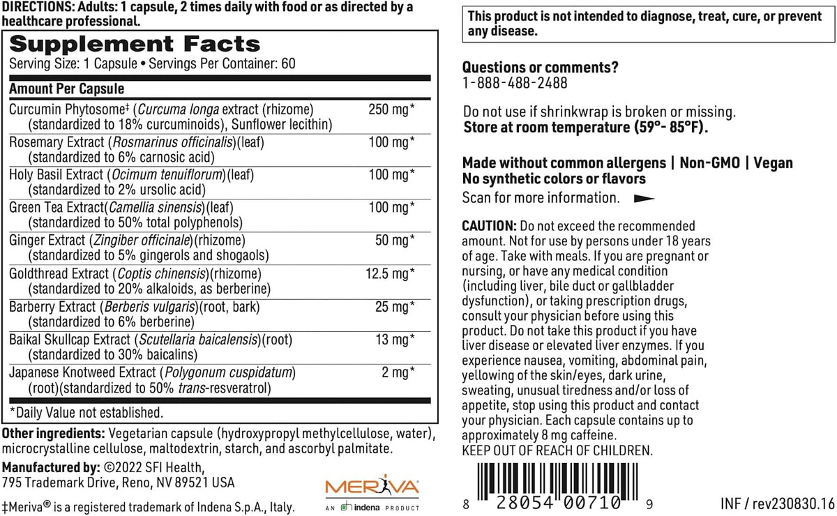 Klaire Labs Inflathera – Phytonutrient Blend with Turmeric & Knotweed, 60 Capsules - görsel 6