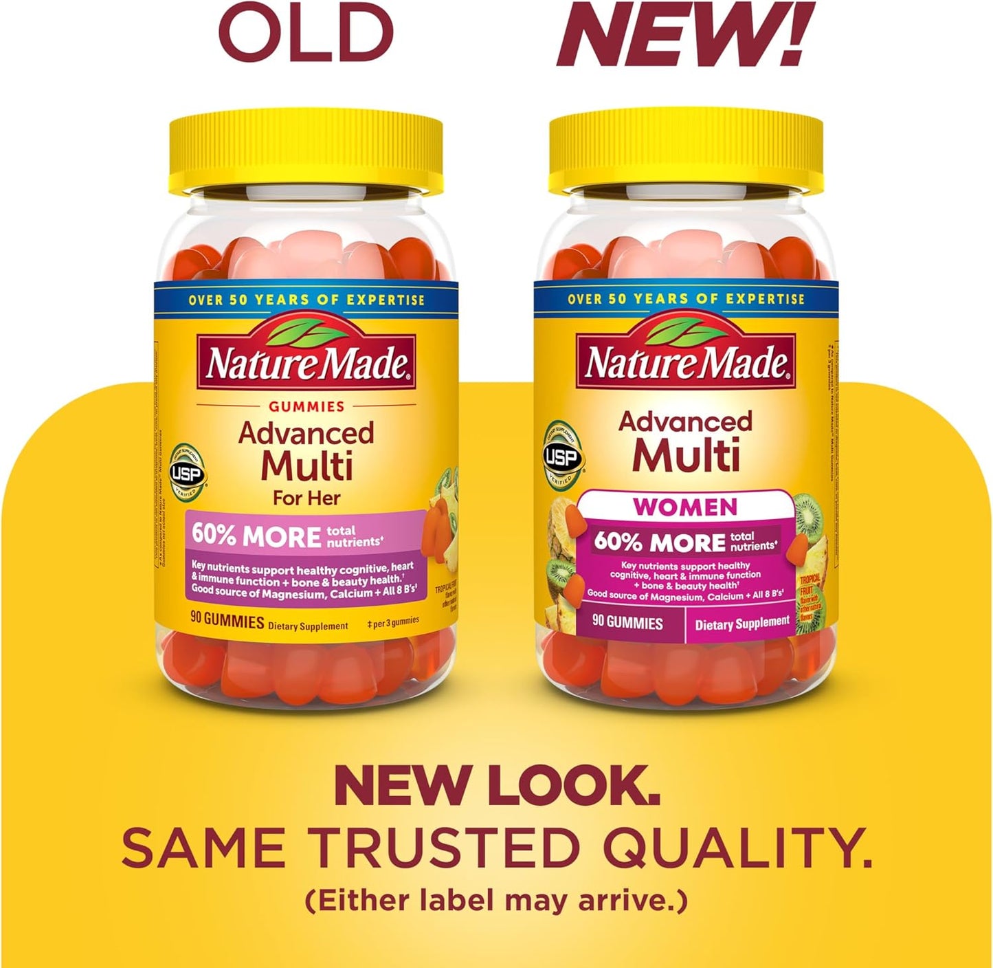 Nature Made Advanced Women's Gummy Multivitamins - With Magnesium Citrate, Calcium & B Vitamins, 90 Gummies - görsel 2