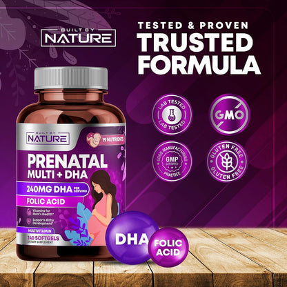 Built by Nature Prenatal Vitamins for Women, 240 Soft gel capsules