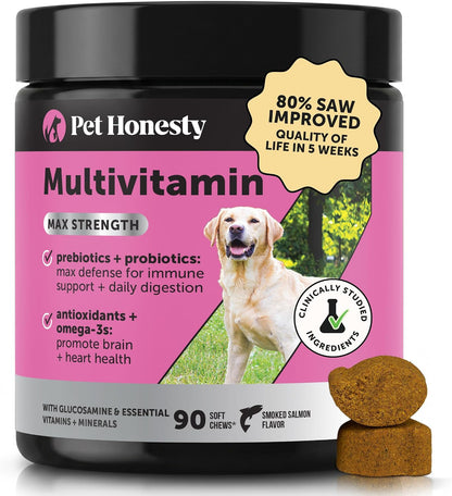 Pet Honesty 10-in-1 Dog Multivitamin with Glucosamine and Probiotics - 90 Chicken Chews