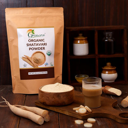 Grenera Organic Shatavari Root Powder | Single Ingredient, Non-GMO & Gluten-free | Asparagus racemosus | 1 kg