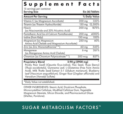 MICHAEL'S Health Naturopathic Programmes Sugar Metabolism Factors - 90 Vegetarian Tablets