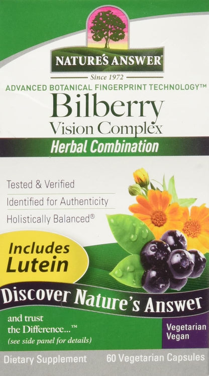 Nature's Answer Bilberry Vision Complex Vegetarian Capsules, 60 Capsules