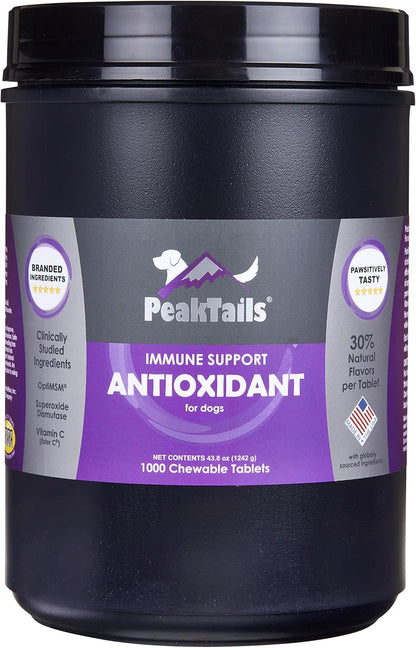PeakTails Daily Defence Antioxidant Supplement for Dogs – 1,000 Tablets