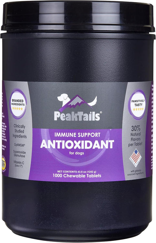 PeakTails Daily Defence Antioxidant Supplement for Dogs – 1,000 Tablets
