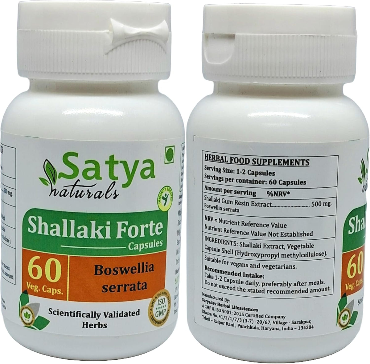 Satya Naturals Shallaki Forte 10:1 Boswellia Serrata Extract 500 mg, 60 Veg Capsules - görsel 2