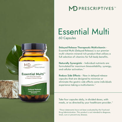 MD Prescriptives - Essential Multi (Delayed Release) - Multivitamin Mineral Complex Supplement for Hormonal Health - 60 Capsules