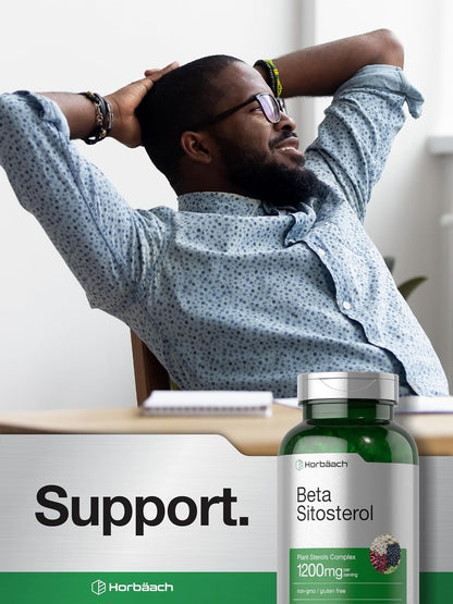 Horbäach Beta Sitosterol 1200 mg, 240 Soft gel capsule Capsules, Plant Sterols Complex, Non-GMO, Gluten-free Supplement