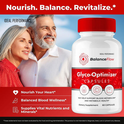 Balance Flow Glyco Optimiser Supplement Capsules - Maximum Strength All Natural Formula (5 Pack)