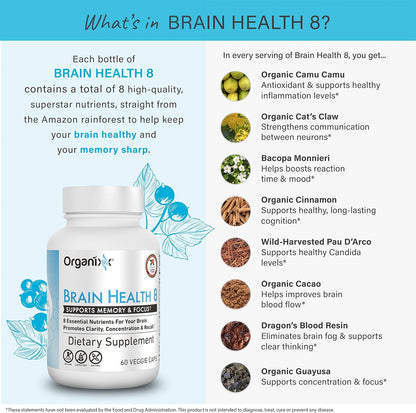 Organixx Ageless Brain – Brain Health Food Supplement – 60 Vegetarian Capsules