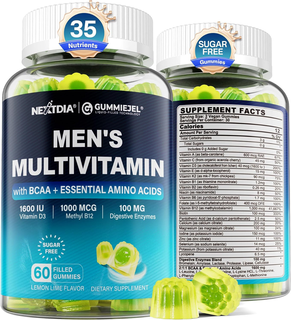 Nextdia Methylated Multivitamin for Men Gummies - 2 Pack - görsel 9