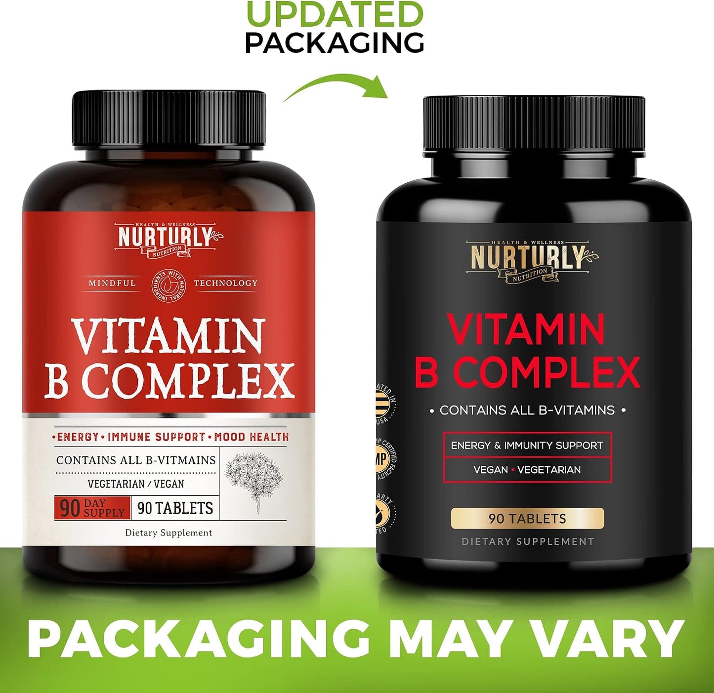 NURTURLY Vitamin B Complex - 90 Tablets - görsel 4