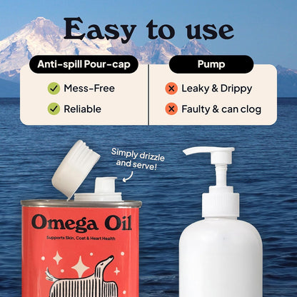 Barsk Wild Alaskan Fish Oil for Dogs & Cats - Helps Relieve Itchy Skin, Shiny Coat, Joint & Heart Health – Salmon Oil Formula High in Omega-3, EPA & DHA – Tasty Cat & Dog Food Toppers for Dry Food