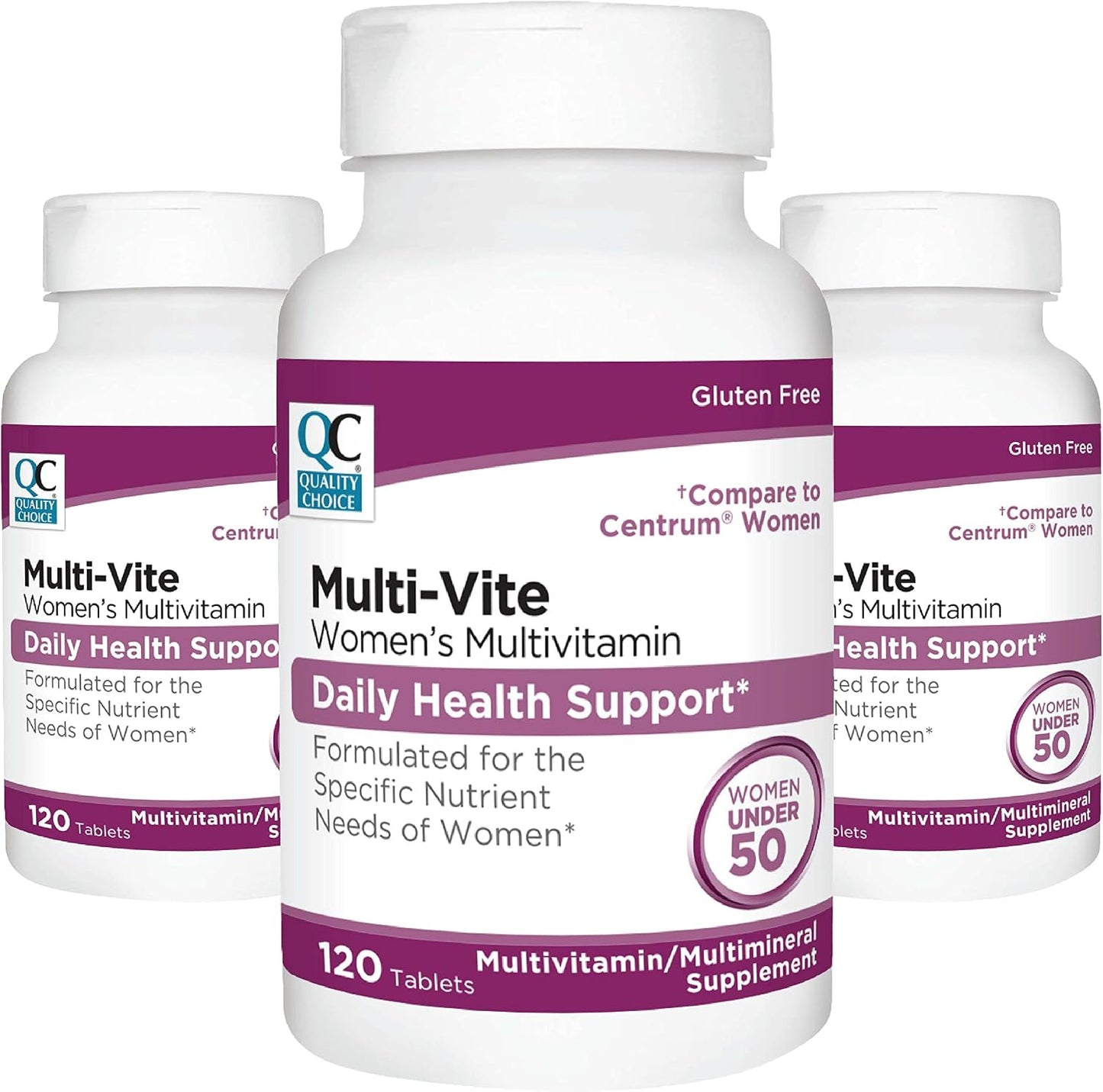 Quality Choice Women's Multi-Vite Multivitamin Tablets for Daily Health Support – 120 Tablets (3-Pack) - görsel 1