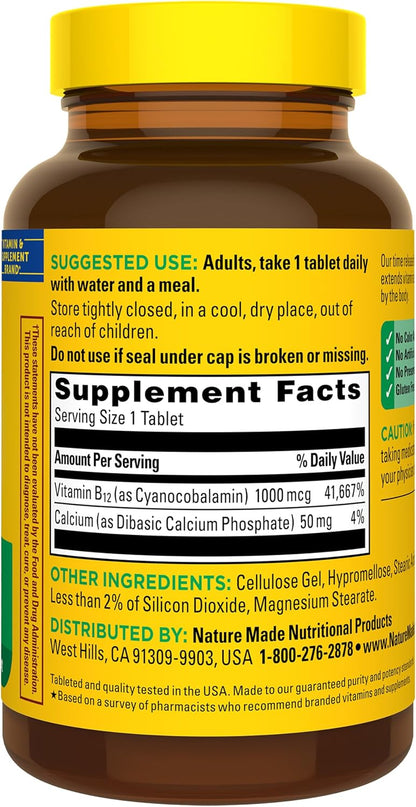 Nature Made Vitamin B12 1000 mcg Timed Release Tablets, 160 Tablets