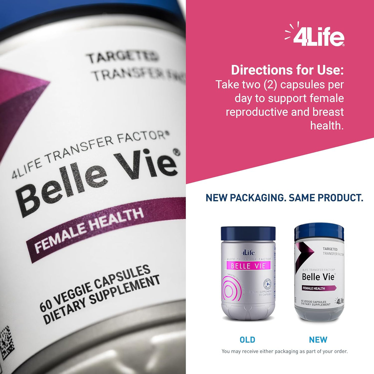 4Life Transfer Factor Belle Vie Women's Hormone Support, 60 Veggie Capsules - görsel 4