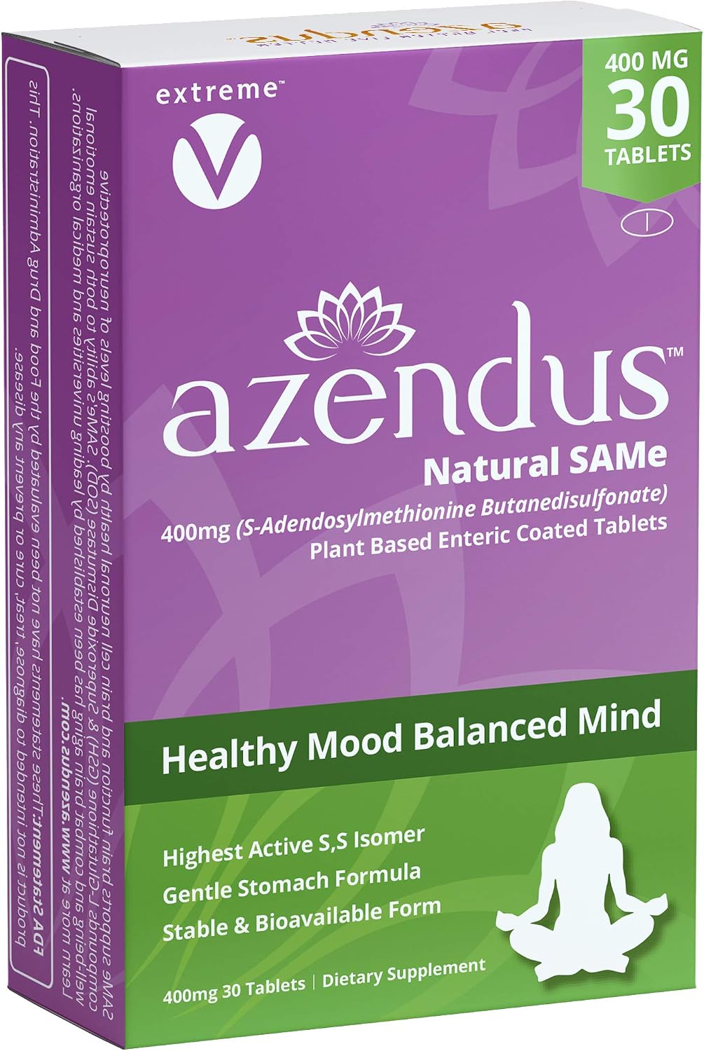 Azendus SAM-e Mood Support 400mg – 30 Enteric Coated Tablets - görsel 1