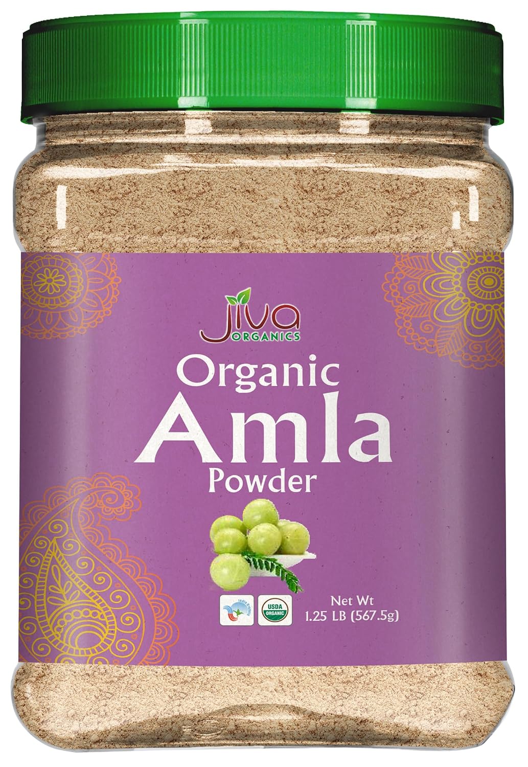 Jiva Organics Organic Amla Powder 567g - Pure, Non-GMO, Gluten-free, Raw Amalaki Powder from India - görsel 1