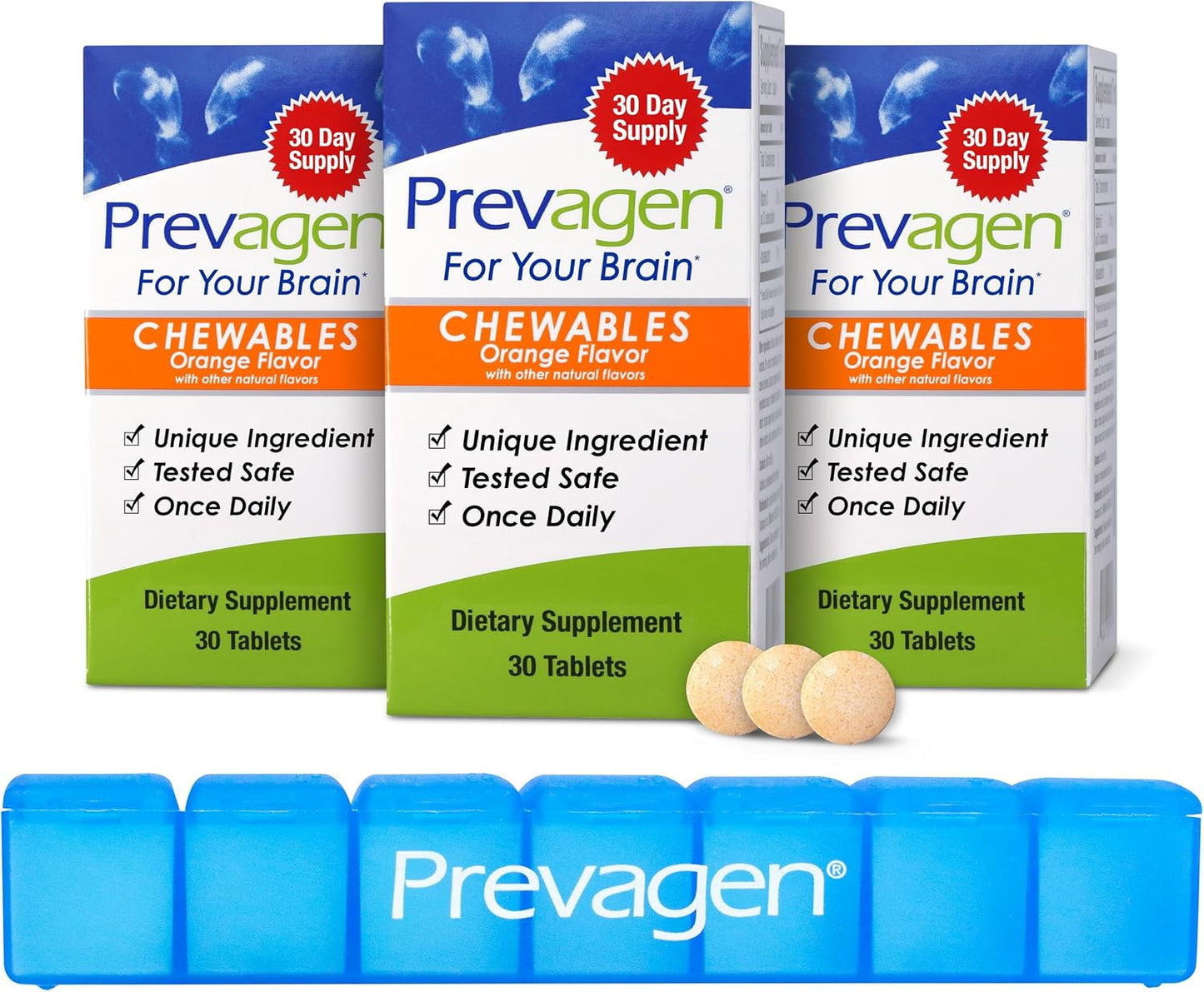 Prevagen Regular Strength Orange Chewables – 90 Tablets (3 Month Supply) - görsel 1