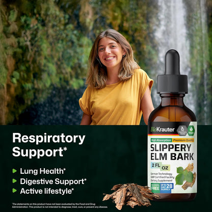 Slippery Elm Bark Tincture – Pure Liquid Drops for Digestive & Respiratory Health