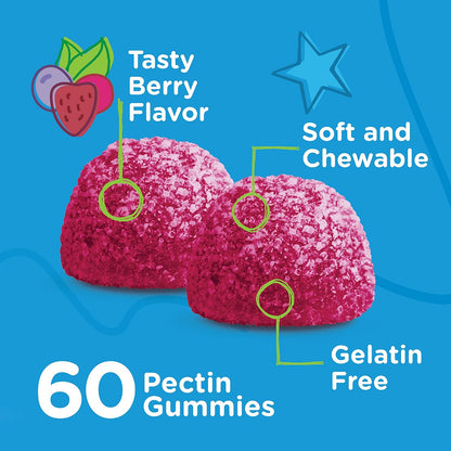 Viteey Vitamin D3 Children's Gummies 25mcg 1000 IU – Tasty Chewable Berry Flavoured | Bone Maintenance, Immune Function, Muscle Support – Vegetarian, Gelatine Free, Gluten-free, Non-GMO – 60 Count